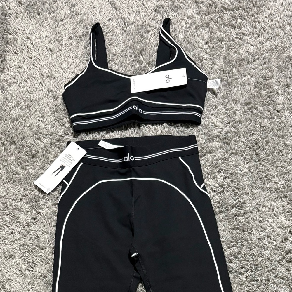ALO Yoga Black and White Activewear Set